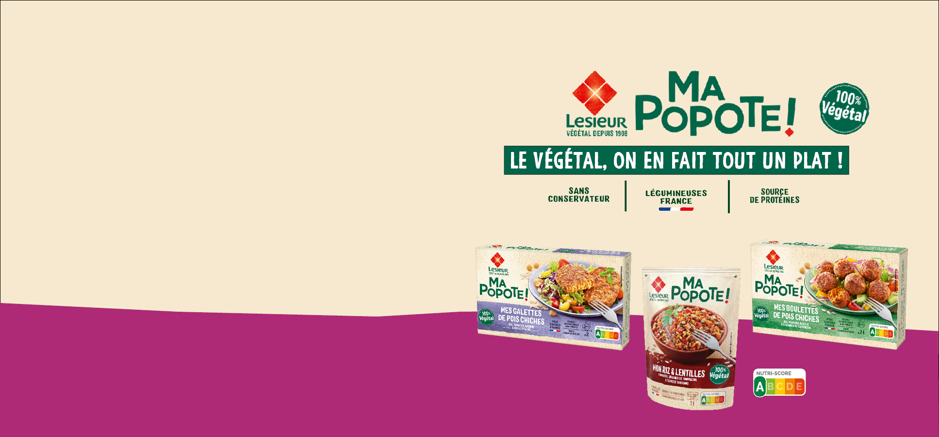 Lesieur MA POPOTE !, 
la nouvelle marque 100% végétale 
